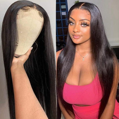 Cranberry 10A Indian Human Hair Wigs 4x4 Lace Closure Wig Straight Remy Lace Human Hair Wigs