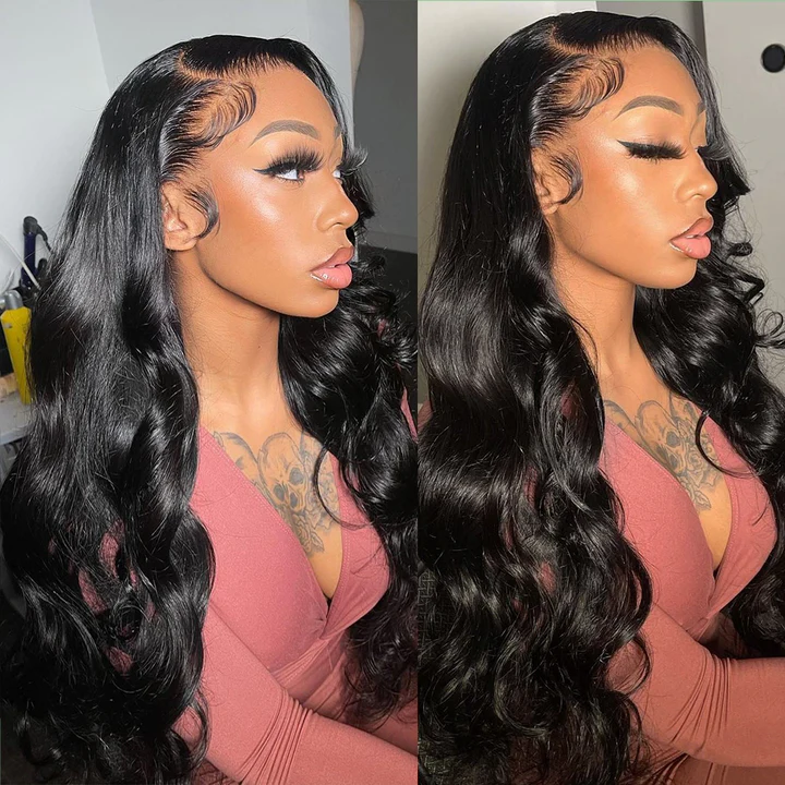 12A Cranberry 13x6 HD Lace Front Body Wave 180% Density With Baby Hair Skin Melt Long Wig
