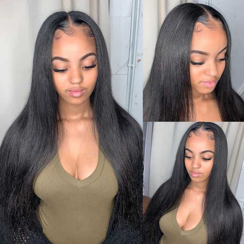 Cranberry 12A HD Lace Wig 4X4 Silky Straight Pre Plucked Virgin Hair 14-36 inches Long Transparent Wig
