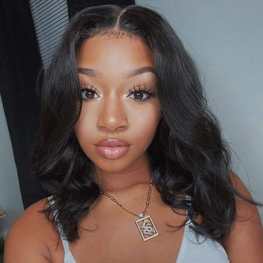 Cranberry Body Wave Lace Front Bob Wigs Short Brazilian Human Hair Wigs For Black Women - Cranberry Hair