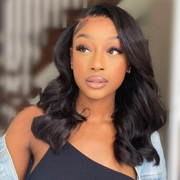 Cranberry Body Wave Short bob Wigs 13x4 Lace Front Wigs Human Hair 100% Real Human Hair Wig Pre Plucked