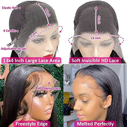 12A Cranberry Real 13X4 Swiss HD Lace Frontal Curly Wave Natural Black Long Glueless Wig