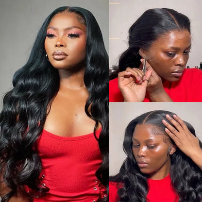 12A Cranberry 13x6 HD Lace Front Body Wave 180% Density With Baby Hair Skin Melt Long Wig