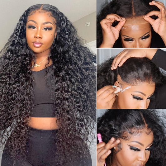 12A Cranberry 13X6 Transparent HD Lace Front Wig Deep Wave Curly Virgin Human Hair  Long Wigs
