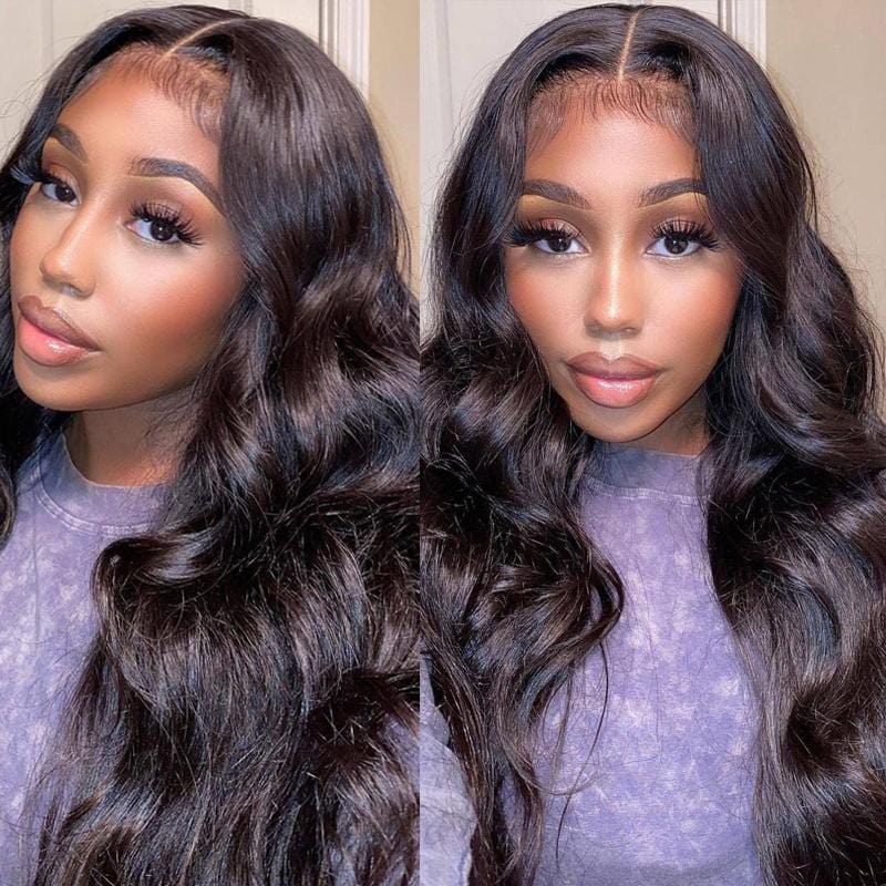 Klaiyi Brazilian 12A Body Wave 13x4 HD Lace Front Wig Glueless Virgin Human Hair Wigs 180% Density