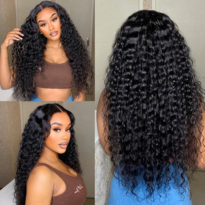 Cranberry 12A Water Wave 13x4 5X5 Frontal HD Lace Free Part Long Wig 100% Human Hair