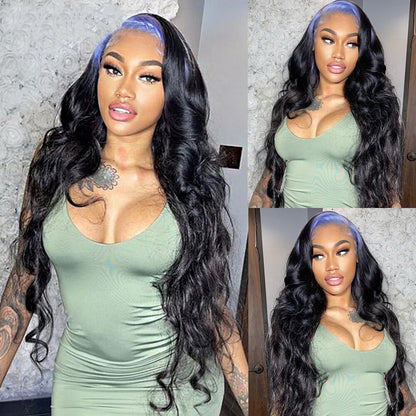 Cranberry 13x6 Loose Deep Wave Wigs For Women Blue Roots Ombre Colored HD Transparent Lace Frontal Wigs Human Hair Preplucked