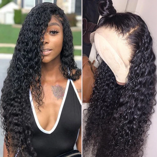 Cranberry 13*4 Lace Front Human Hair Wigs Brazilian Water Wave Lace Frontal Wig Natual Color - Cranberry Hair