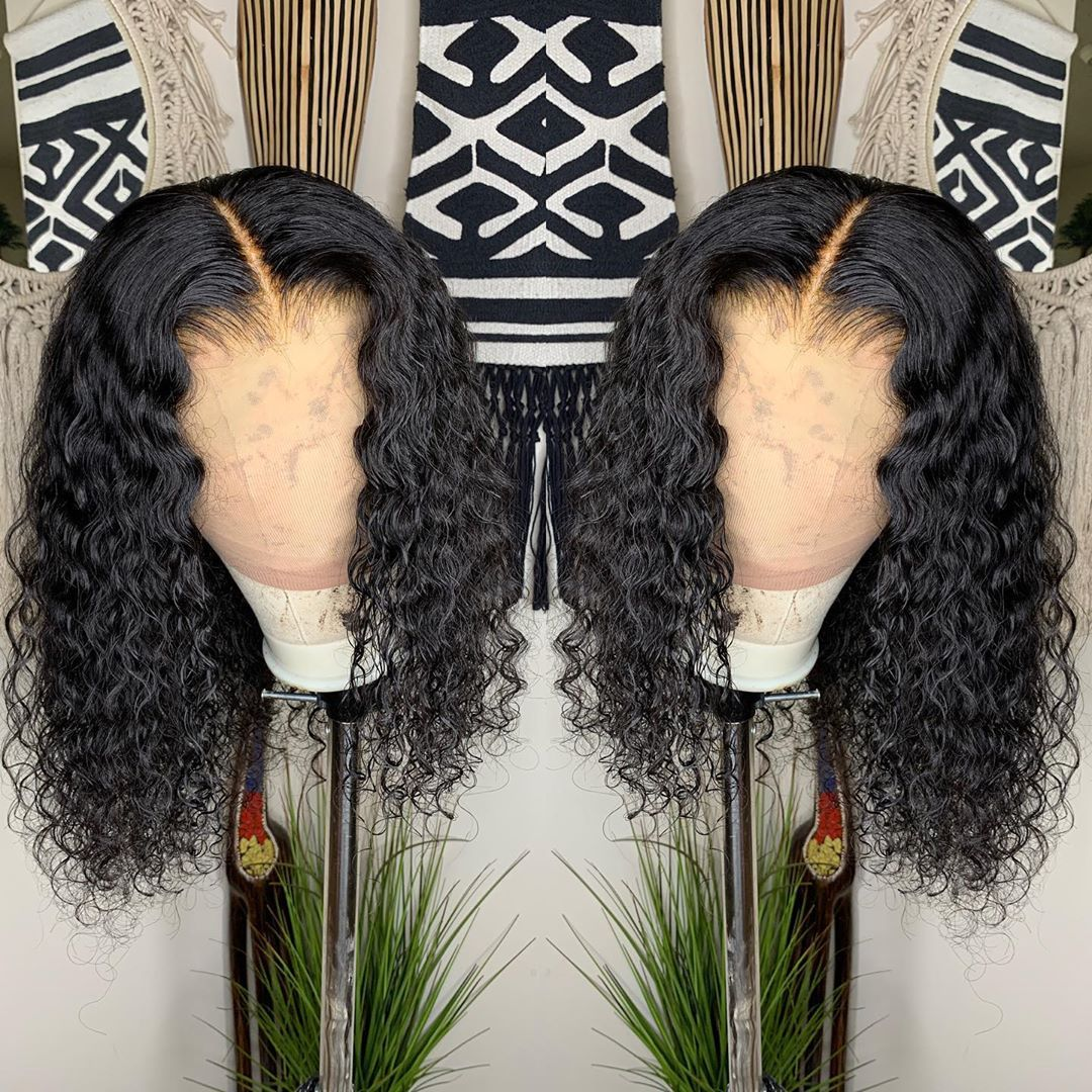Cranberry Curly Lace Closure Bob Wigs Short Brazilian Human Hair Wigs For Black Women - Cranberry Hair
