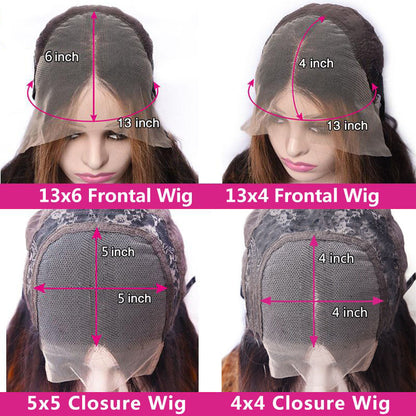 Cranberry Ginger Brown Body Wave Wigs Brazilian Human Hair Wigs Pre Plucked 13x4 Lace Frontal Wigs