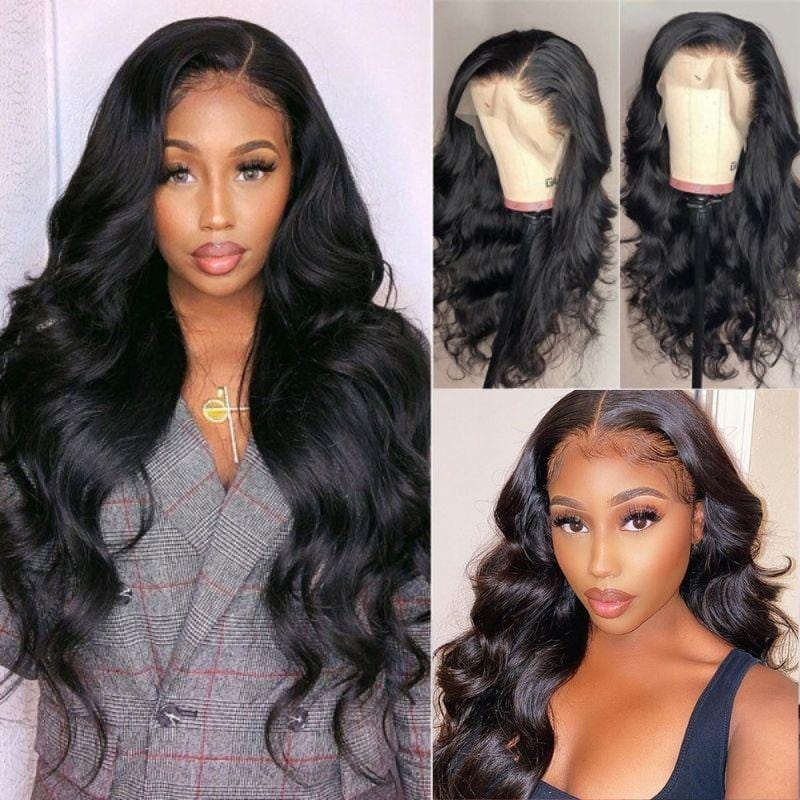 10A Cranberry Transparent Lace Wig Body Wave 13x4/4X4 Lace Frontal Wigs Virgin Human Hair Pre Plucked