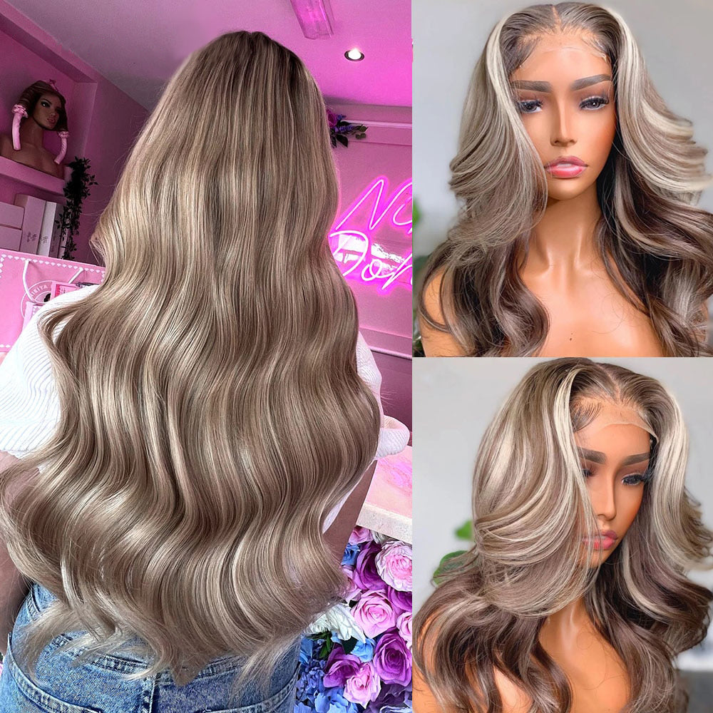 Cramberry Highlight Ombre Body Wave Wig Lace Front Human Hair Wigs 13x4 Lace Frontal Human Hair Wig