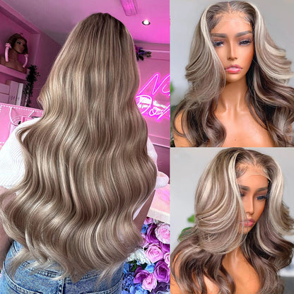 Cramberry Highlight Ombre Body Wave Wig Lace Front Human Hair Wigs 13x4 Lace Frontal Human Hair Wig
