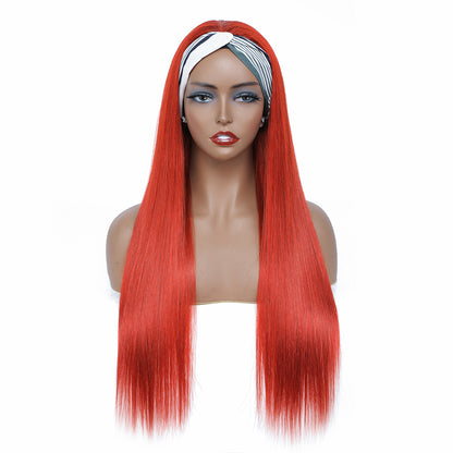 Cranberry Headband Wig 180% Density Color Orange Silky Straight virgin Hair Wig - Cranberry Hair
