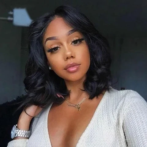 Cranberry Body Wave Lace Closure Bob Wigs Short Indian Human Hair Wigs For Black Women - Cranberry Hair