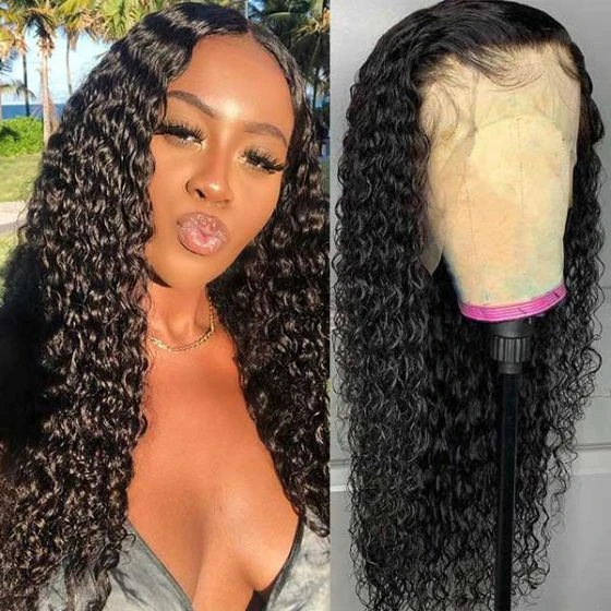 Cranberry 13x4 Curly Wig Malaysian Lace Front Human Hair Wigs Swiss Lace Frontal Wigs - Cranberry Hair