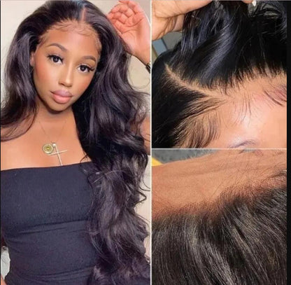 12A Cranberry Real 13X4 HD Body Wave Natural Black Long Lace Front Glueless Wig