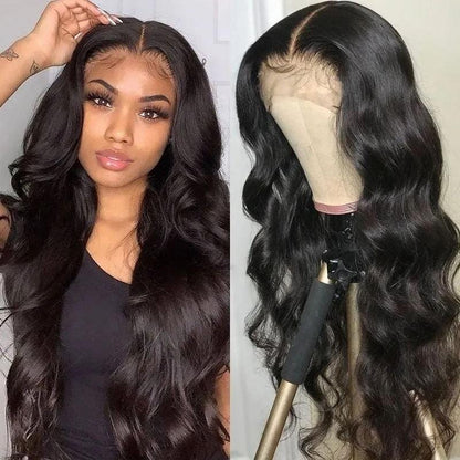 Klaiyi Brazilian 12A Body Wave 13x4 HD Lace Front Wig Glueless Virgin Human Hair Wigs 180% Density