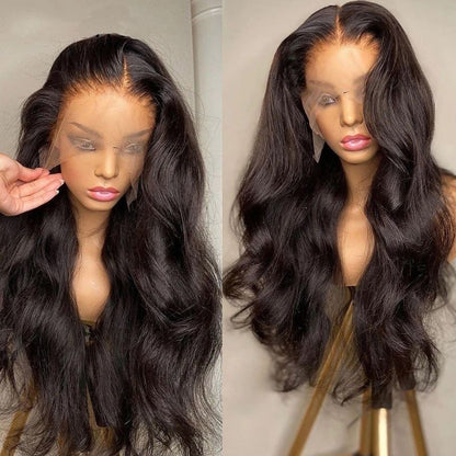 Klaiyi Brazilian 12A Body Wave 13x4 HD Lace Front Wig Glueless Virgin Human Hair Wigs 180% Density