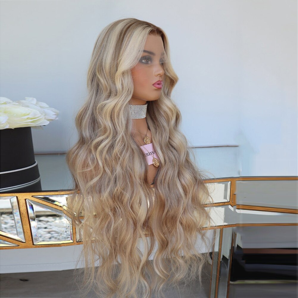 Cranberry Transparent Lace Wigs Blonde Highlight Wig Human Hair 13x4 Lace Frontal Wig 180%