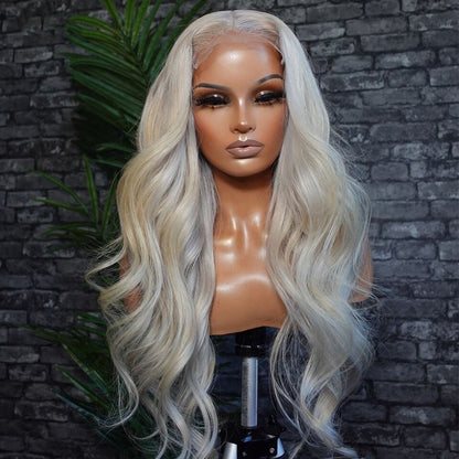 Cranberry Platinum Ash Blonde Lace Front Wig Transparent Colored 13X4 Lace Front Human Hair Wig