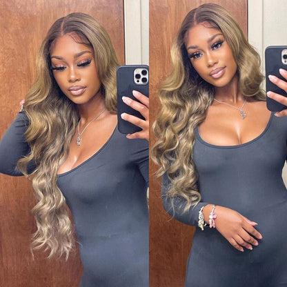 Cranberry 13x4 Lace Front Wig For Women Body Wave HD Transparent Full Lace Front Wigs Brown Colored Human Hair Wigs