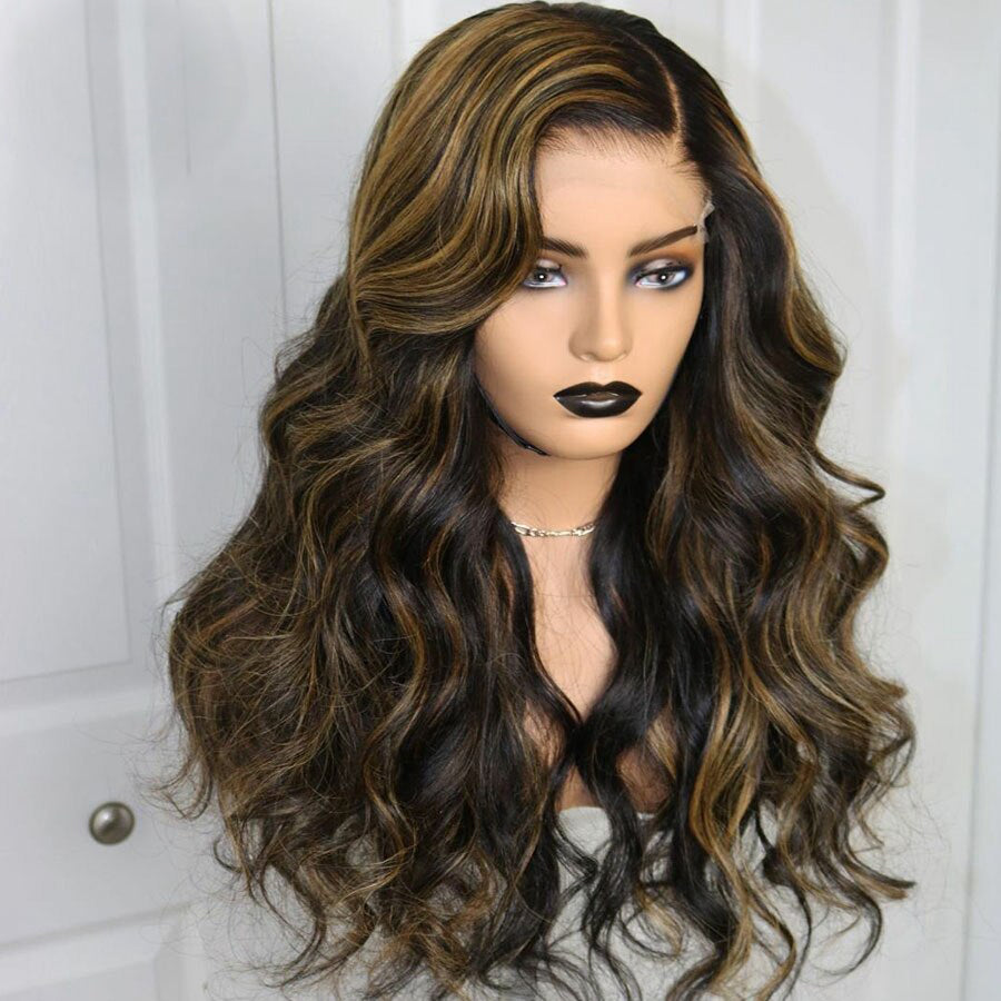 Cranberry Brazilian Human Hair Wigs Highlight Color Body Wave 13X4 Lace Front Wigs with Pre Plucked Hairline