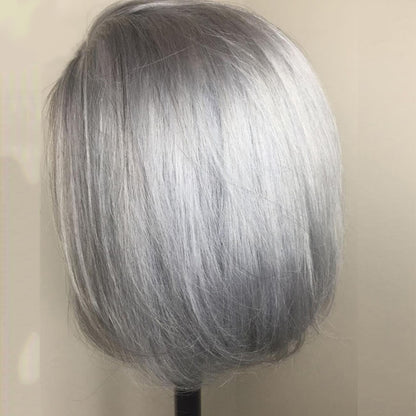 Cranberry Silver Grey Bob Lace Front Wig Colored Short Human Hair Wigs