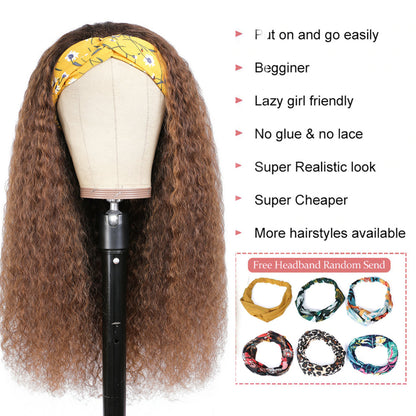 Cranberry Highlight Water wave Glueless Half Headband Wig 4/30 Color Human Hair Wig - Cranberry Hair