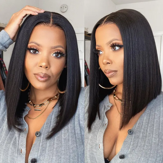 Cranberry Straight Lace Closure Bob Wigs Short Malaysian Human Hair Wigs For Black Women