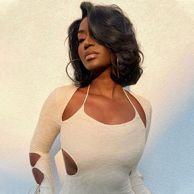 Cranberry Layered Bob Short Wavy Hair Lace Front Wig 180% Density Human Hair