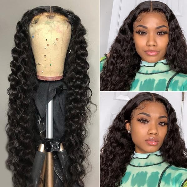 Cranberry Malaysian 4x4Inch Lace Closure Human Hair Wigs Loose Deep Remy Hair Wigs Natural Color - Cranberry Hair