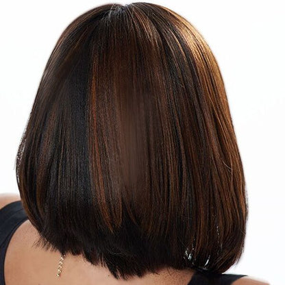 Cranberry Malaysian Virgin Hair Highlight Bob Short Lace Front Wig Human Hair
