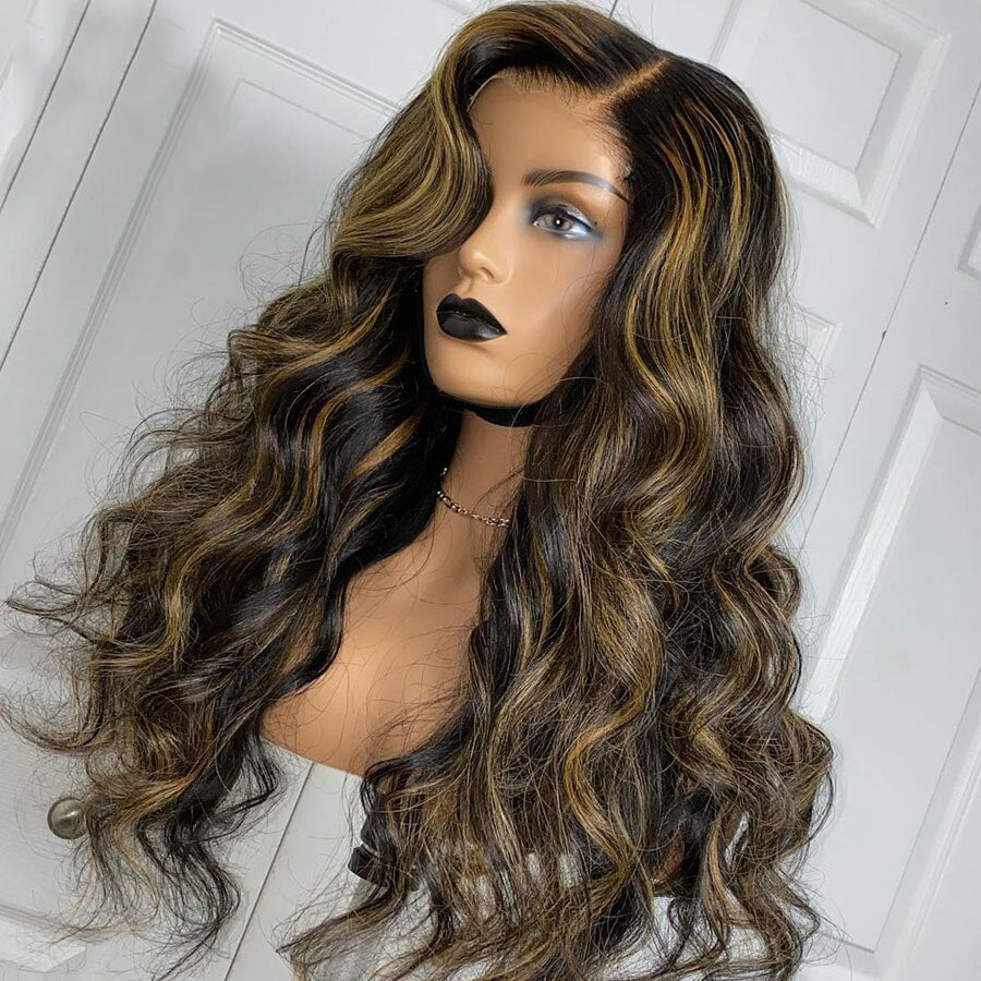 Cranberry Brazilian Human Hair Wigs Highlight Color Body Wave 13X4 Lace Front Wigs with Pre Plucked Hairline