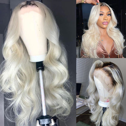 Cranberry Ombre Platinum Blonde 13x4 Lace Front Wig Human Hair Body Wave Wigs