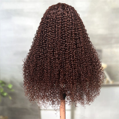 Cranberry 13*4 Lace Front Jerry Curly Wig Reddish Brown Dark Auburn Color Affordable Price For Sale