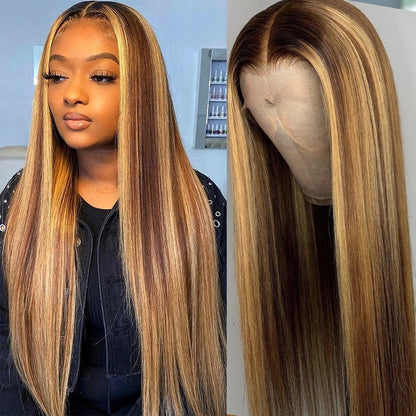 Cranberry 13x4 Highlight Straight Ombre 4/27 Color Real Swiss Lace Wig
