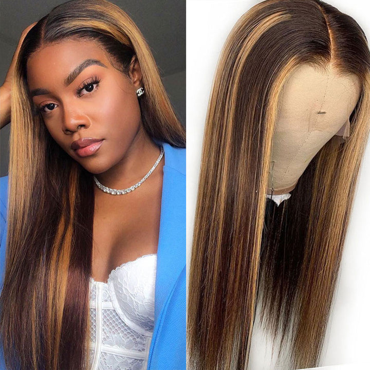 Cranberry 13x4 Highlight Straight Ombre 4/27 Color Real Swiss Lace Wig
