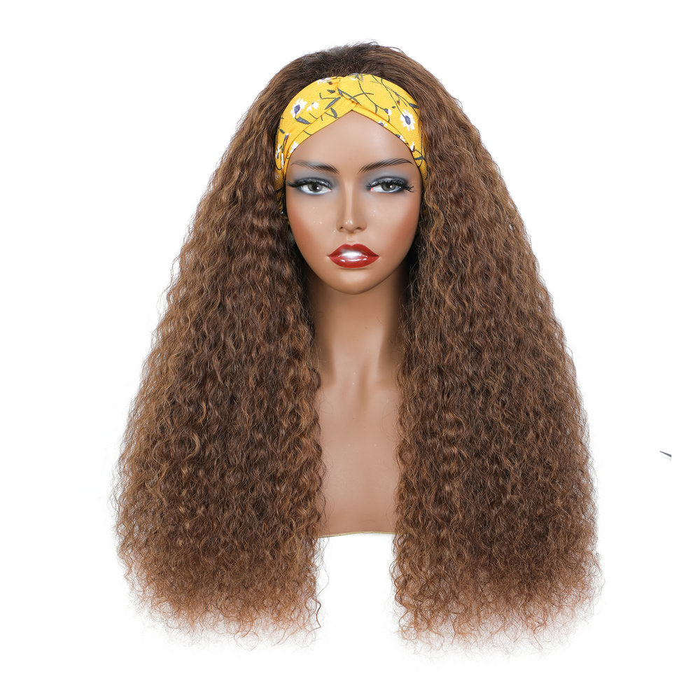 Cranberry Highlight Water wave Glueless Half Headband Wig 4/30 Color Human Hair Wig - Cranberry Hair