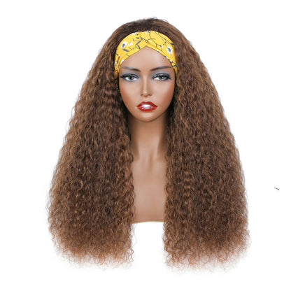 Cranberry Highlight Water wave Glueless Half Headband Wig 4/30 Color Human Hair Wig - Cranberry Hair
