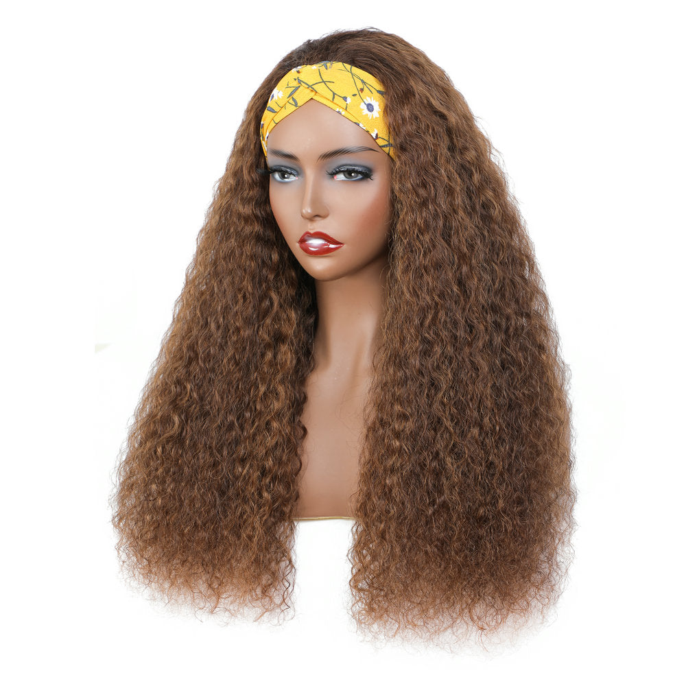 Cranberry Highlight Water wave Glueless Half Headband Wig 4/30 Color Human Hair Wig - Cranberry Hair