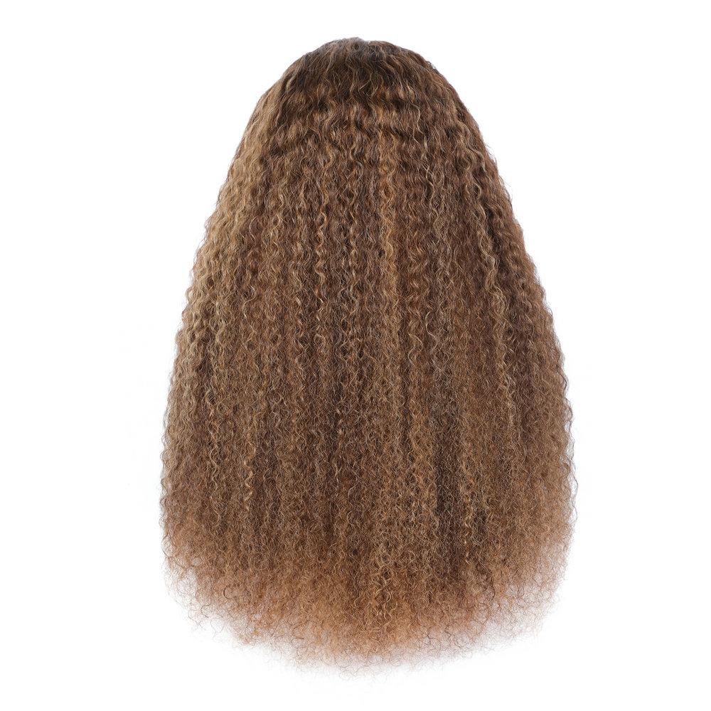 Cranberry Highlight Jerry Curly wave Glueless Headband Wig Color 4//27 Human Hair Full Machine Wig - Cranberry Hair