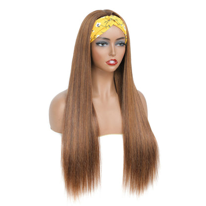 Cranberry Blond Highlight Headband Wig 180% Density Color 4/30 Straight  Human Hair Wig - Cranberry Hair