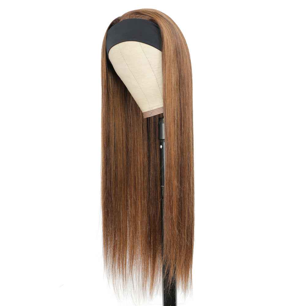 Cranberry Blond Highlight Headband Wig 180% Density Color 4/30 Straight  Human Hair Wig - Cranberry Hair