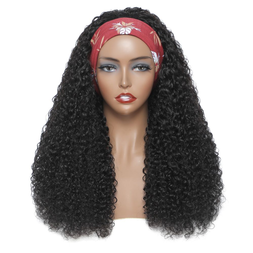 Cranberry Jerry Curly Human Hair Wig Glueless Wig 180% Density @ Funke Adesh - Cranberry Hair