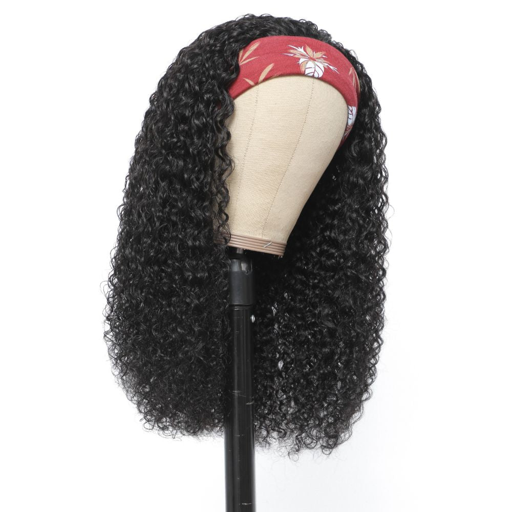 Cranberry Jerry Curly Human Hair Wig Glueless Wig 180% Density @ Funke Adesh - Cranberry Hair