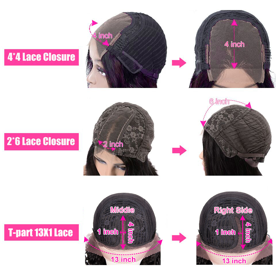 Cranberry Human Hair Wigs 4x4 Lace Closure Wigs Remy Brazilian Hair Body Wave Wig - Cranberry Hair