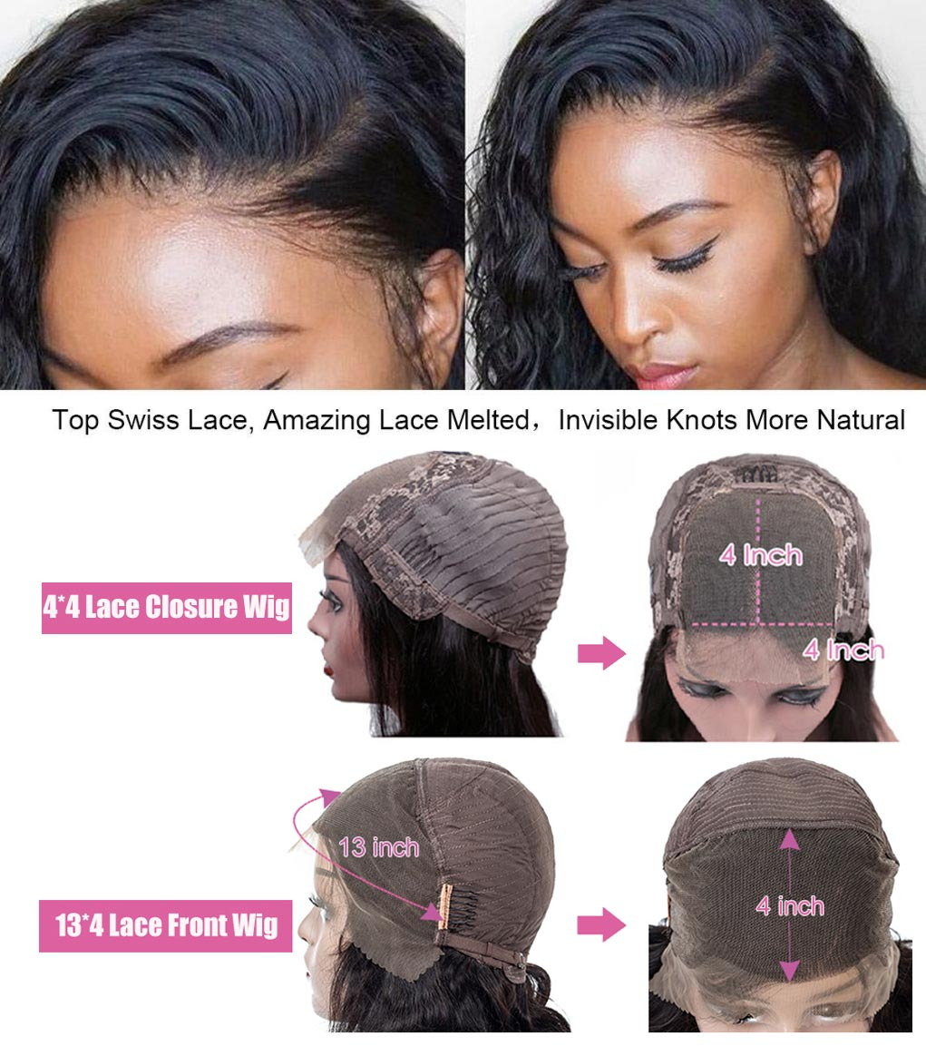 Cranberry Human Hair Wigs 4x4 Lace Closure Wig Malaysian Body Wave Hair - Cranberry Hair