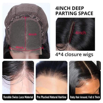 Cranberry Straight Lace Front Bob Wigs Short Malaysian Human Hair Wigs For Black Women - Cranberry Hair