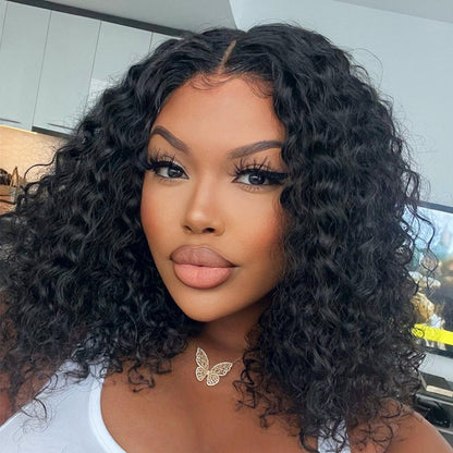 <transcy>Cranberry Deep Wave Lace Front Bob perruques courtes perruques de cheveux humains péruviens pour les femmes noires</transcy>